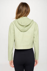 Coalition LA Snap Down Cropped Hooded Jacket - Trendsi