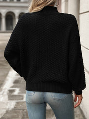 Mock Neck Long Sleeve Sweater - Trendsi