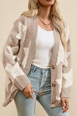 Sherpa Star V-Neck Cardigan with Pockets