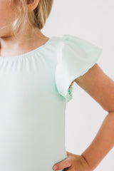 Pastel Green S/S Flutter Sleeve Leotard - Mila & Rose ®