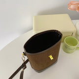 PU Leather Bucket Crossbody Bag - Flyclothing LLC