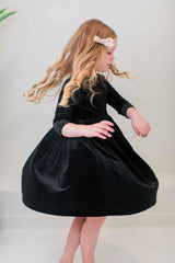 Black Velvet Twirl Dress - Mila & Rose ®