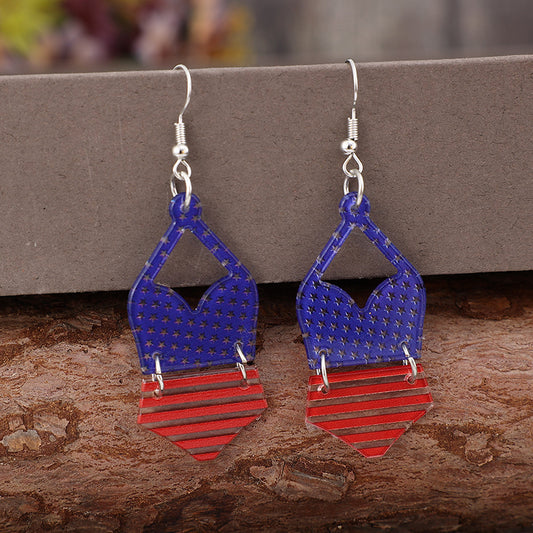 US Flag Pattern Acrylic Earrings - Flyclothing LLC