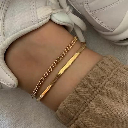 18K Gold-Plated Ankle Bracelet - Trendsi