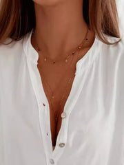 Half Button Notched Half Sleeve Blouse Trendsi