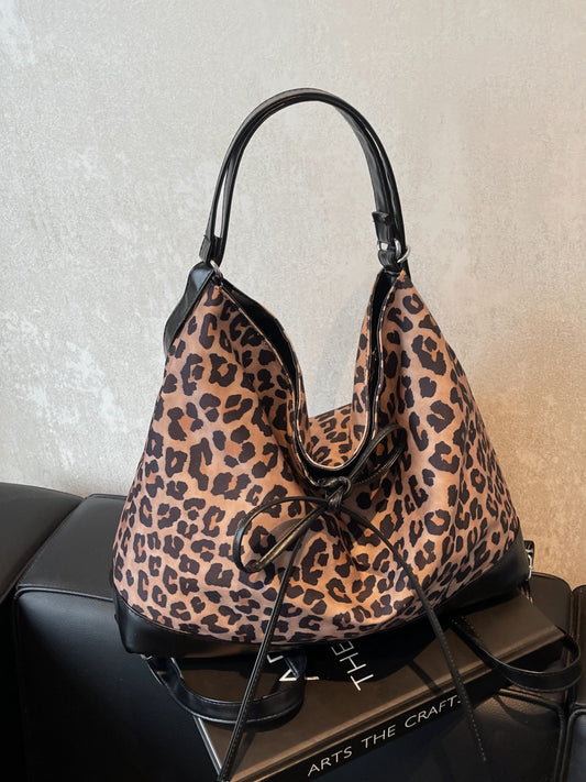 Bolso bandolera de doble uso con estampado de leopardo