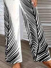 Printed Wide Leg Pants - Flyclothing LLC