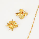 Starburst Gold-Plated Earrings and Necklace Set Trendsi