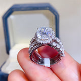 3 Carat Moissanite 925 Sterling Silver Layered Ring Trendsi