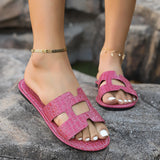 Crocodile Pattern Open-Toe PU Leather Sandals - Flyclothing LLC