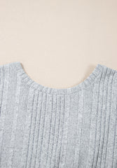 Crossover Backless Long Sleeve Knit Top