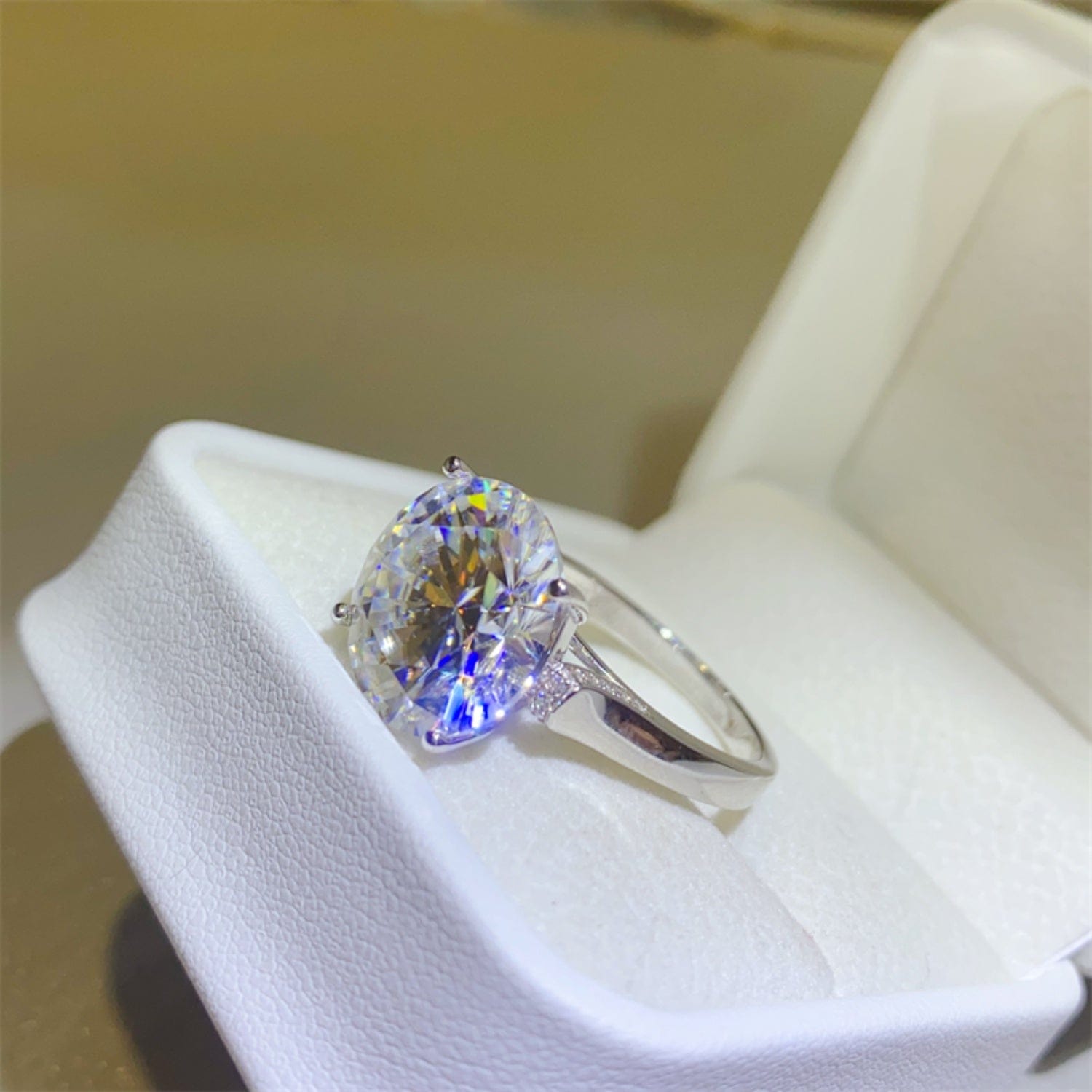 10 Carat Moissanite 925 Sterling Silver Ring - Trendsi