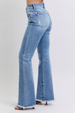 Judy Blue Full Size Raw Hem High Rise Bootcut Jeans - Trendsi