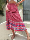 Printed Tiered High Waist Skirt - Flyclothing LLC