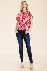 Celeste Full Size Round Neck Short Sleeve Floral T-Shirt - Trendsi