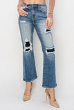 Risen Full Size High Rise Distressed Ankle Flare Jeans - Trendsi