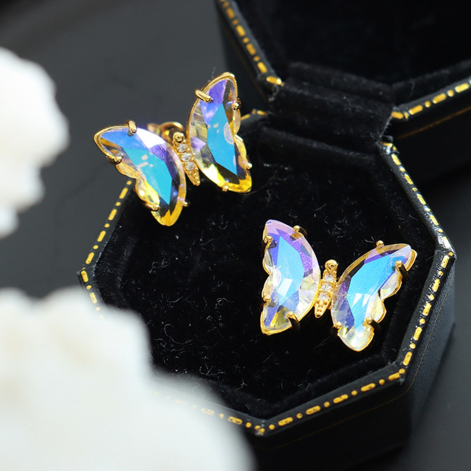 Gold-Plated Butterfly Stud Earrings - Flyclothing LLC