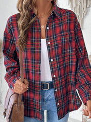 Perfee Plaid Button Up Long Sleeve Shirt