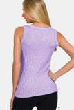 Zenana Ribbed Round Neck Tank - Flyclothing LLC