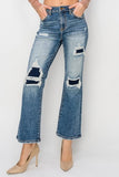 Risen Full Size High Rise Distressed Ankle Flare Jeans - Trendsi