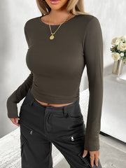 Round Neck Long Sleeve T-Shirt Trendsi