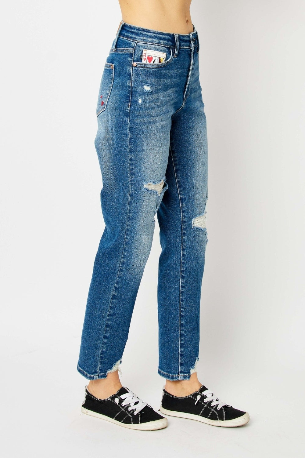 Judy Blue Full Size Distressed Slim Jeans Trendsi