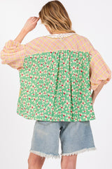 SAGE + FIG Color Block Bubble Sleeve Top