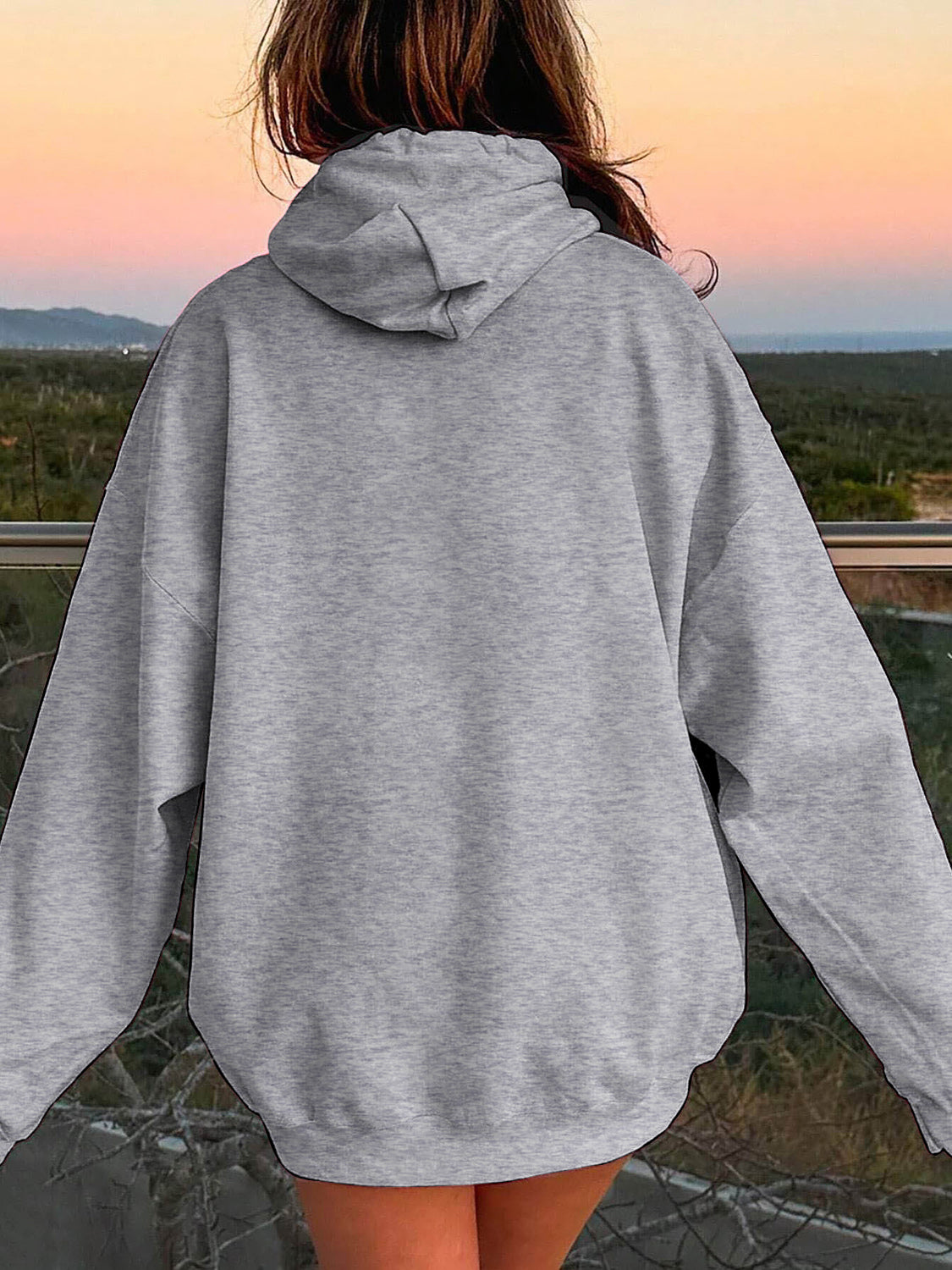 Drawstring Dropped Shoulder Hoodie - Flyclothing LLC