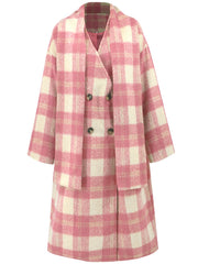 Plaid Button Up Long Sleeve Coat