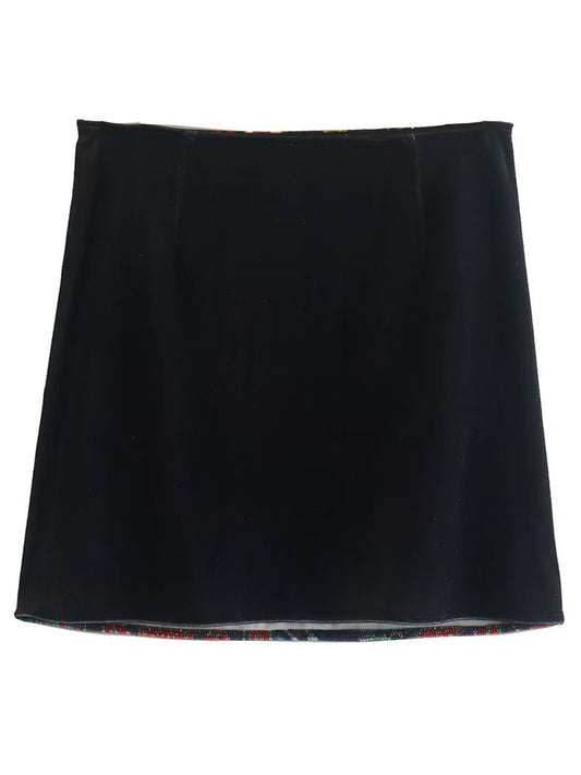 Printed Zip Mini Skirt Trendsi