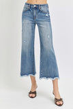 Risen High Rise Cropped Flare Jeans - Trendsi