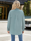 Collared Neck Long Sleeve Shirt - Trendsi