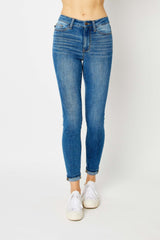 Judy Blue Full Size Cuffed Hem Skinny Jeans - Flyclothing LLC