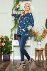 Celeste Full Size Polka Dot Drawstring Hoodie - Trendsi