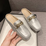 PU Leather Square Toe Flat Loafers - Flyclothing LLC