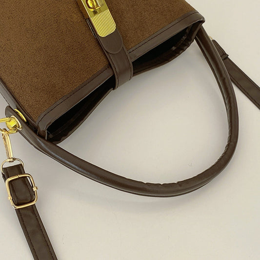 PU Leather Bucket Crossbody Bag - Trendsi