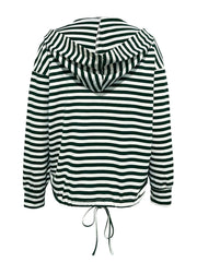 Drawstring Striped Long Sleeve Hoodie - Trendsi