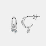 925 Sterling Silver Moissanite C-Hoop Earrings - Flyclothing LLC