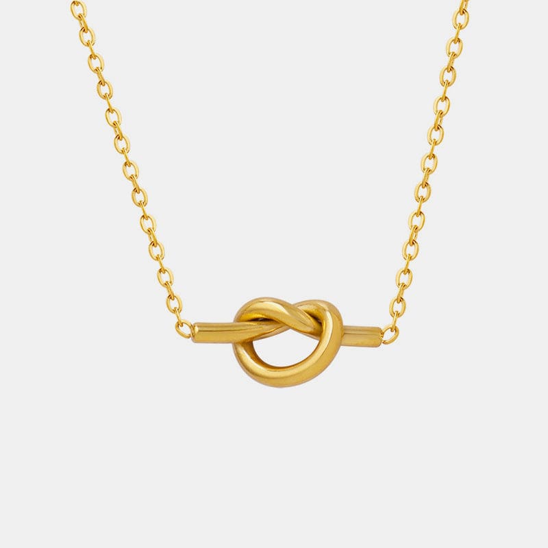 18K Gold-Plated Titanium Steel Knot Necklace Trendsi