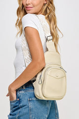 Fame Textured PU Leather Sling Bag