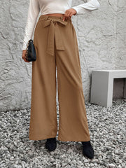 Tied High Waist Wide Leg Pants - Trendsi