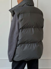 Zip Up Turtleneck Vest Coat