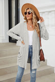 Pocketed Open Front Long Sleeve Cardigan