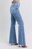 Judy Blue Full Size Raw Hem High Rise Bootcut Jeans - Trendsi