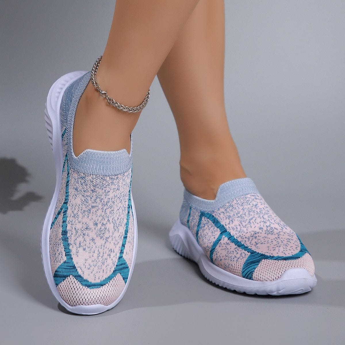 Breathable Mesh Round Toe Sneakers - Trendsi