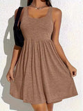 Full Size Square Neck Sleeveless Mini Dress - Trendsi