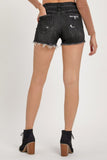 RISEN Full Size Mid Rise Raw Hem Denim Shorts - Trendsi