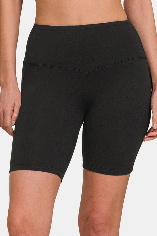 Zenana High Waist Active Shorts Trendsi