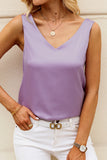 Solid V-Neck Wide Strap Tank - Flyclothing LLC