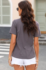 Graphic Round Neck Short Sleeve T-Shirt - Trendsi